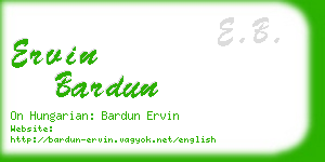 ervin bardun business card